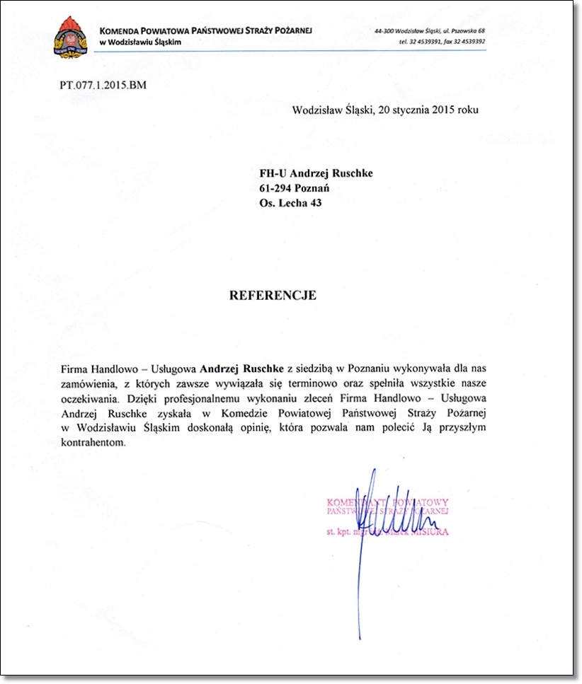 Referencje Ruschke PSP stra�