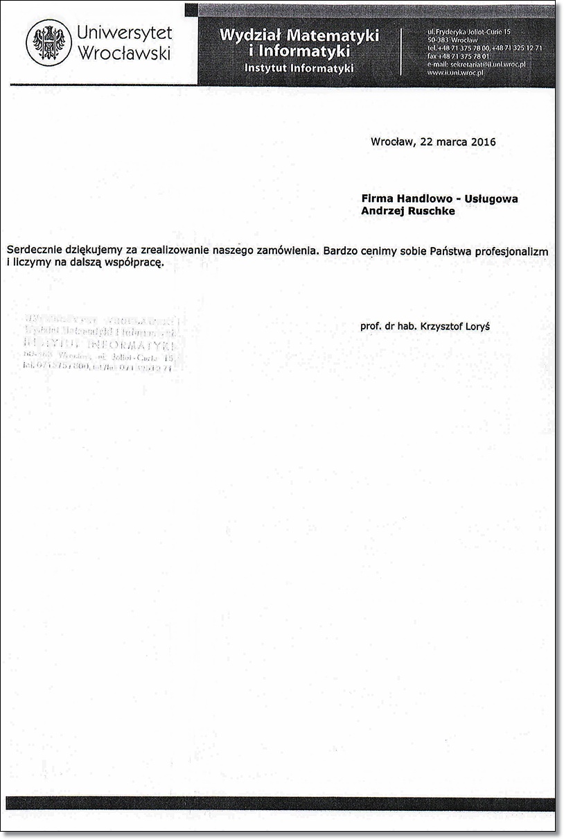 referencje Uniwersytet Wroc�awski